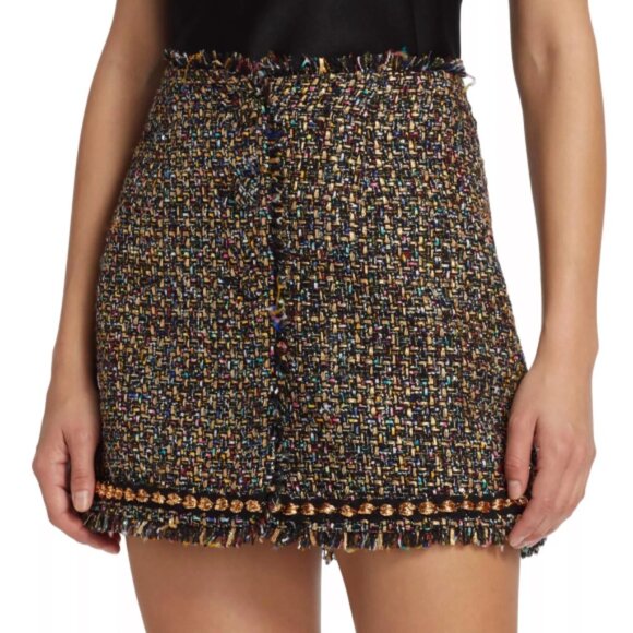 Cinq à Sept 'Odette' Confetti Tweed Mini-Skirt, Black Multi - Picture 1 of 4